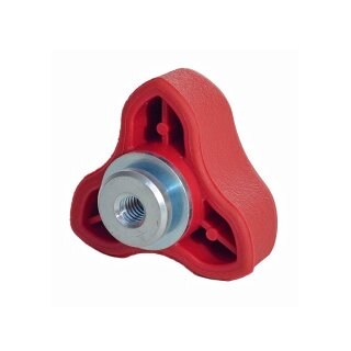 M6 Tri Wing Nut Large Red - Single