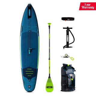 Jobe Duna 11.6 Aufblasbares Sup Board Paket Stahlblau mit Fiberglasspaddel